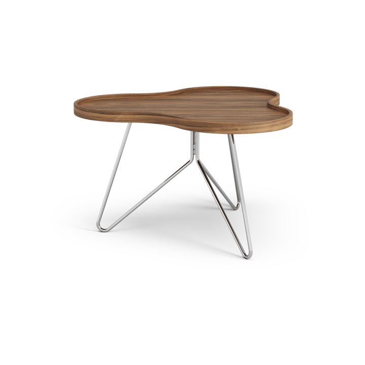 Flower mono table Special Edition 62x66 cm, H39 cm-lacquered walnut-chromed steel Swedese