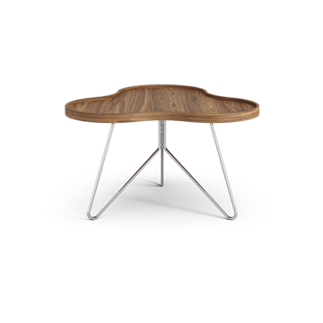Flower mono table Special Edition 62x66 cm - H39 cm-lacquered walnut-chromed steel - Swedese