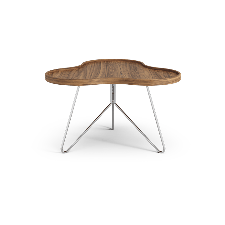 Flower mono table Special Edition 62x66 cm, H39 cm-lacquered walnut-chromed steel Swedese