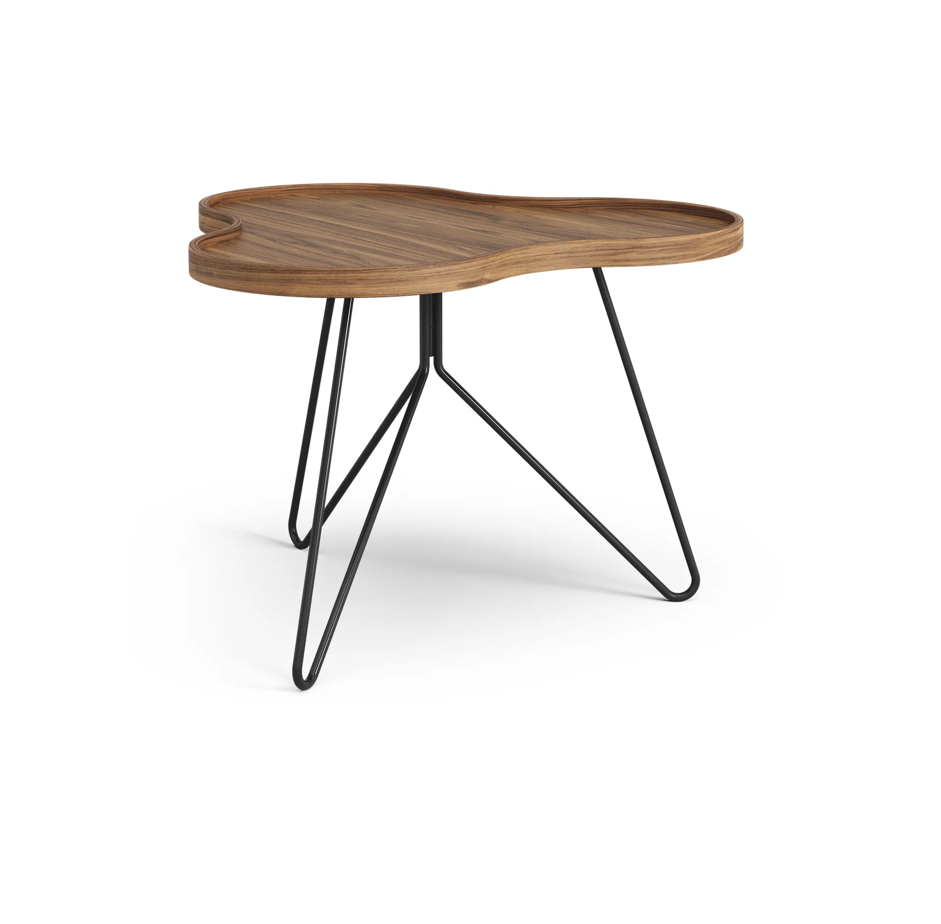 Flower mono table Special Edition 62x66 cm, H45 cm-lacquered walnut-black lacquered steel Swedese