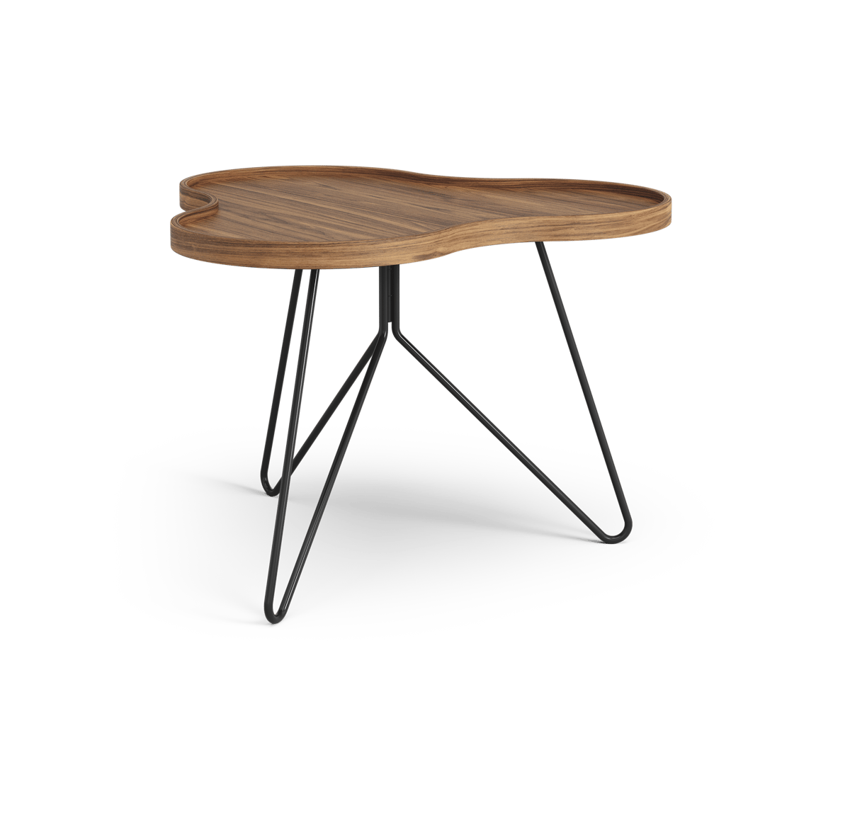 Swedese Flower mono table Special Edition 62x66 cm H45 cm-lacquered walnut-black lacquered steel