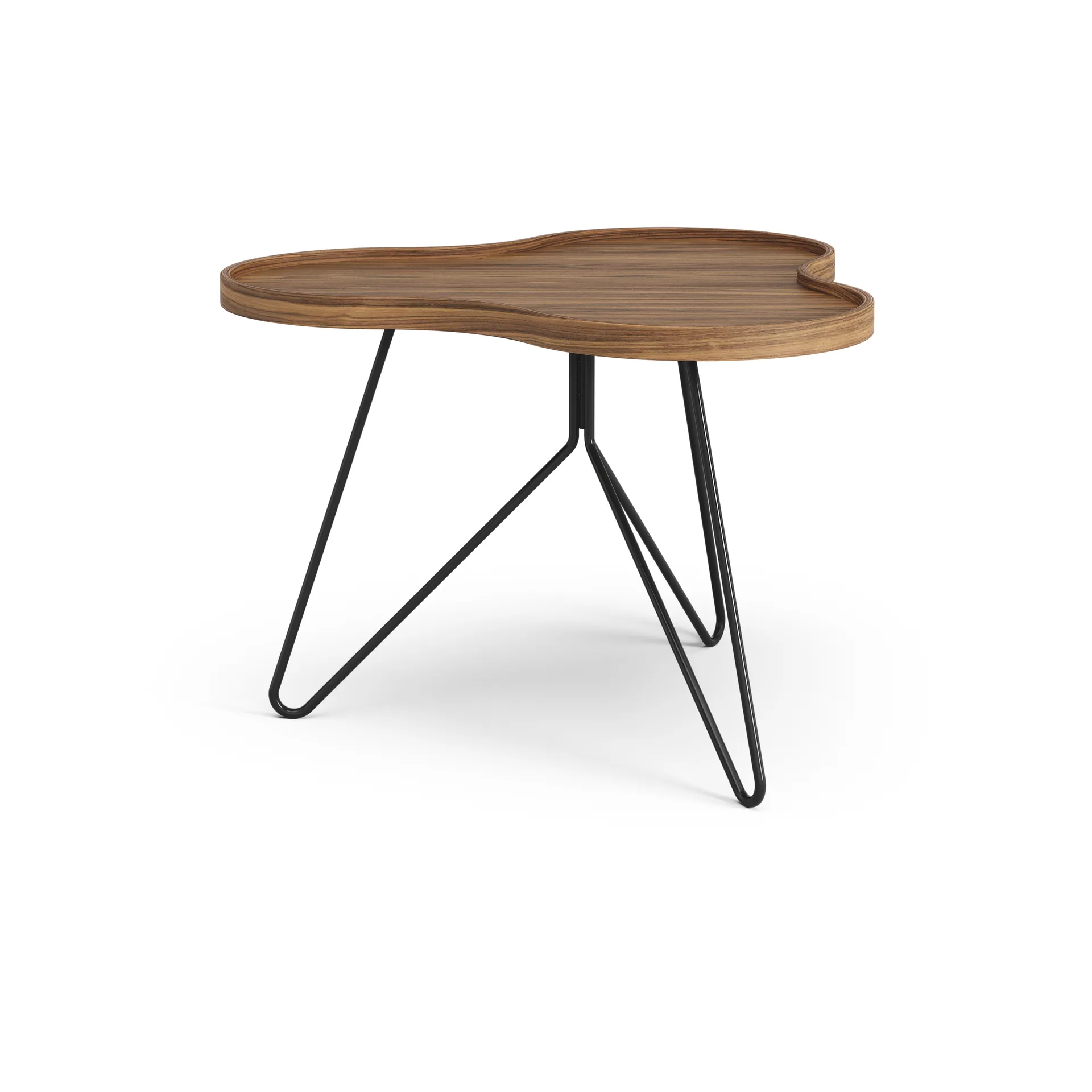 Flower mono table Special Edition 62x66 cm, H45 cm-lacquered walnut-black lacquered steel Swedese