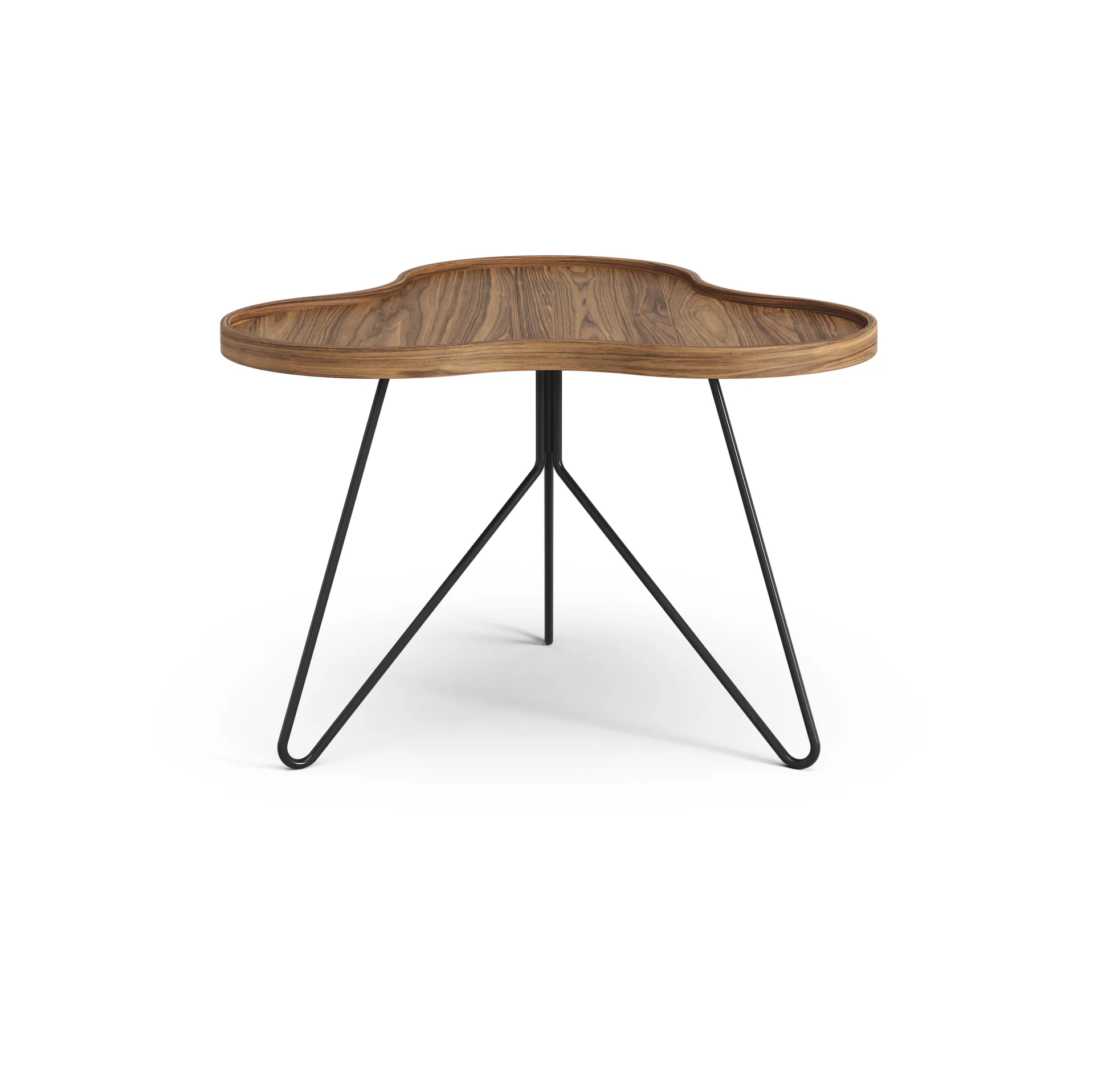 Flower mono table Special Edition 62x66 cm, H45 cm-lacquered walnut-black lacquered steel Swedese