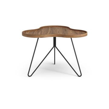 Flower mono table Special Edition 62x66 cm - H45 cm-lacquered walnut-black lacquered steel - Swedese