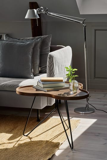 Flower mono table Special Edition 62x66 cm - H45 cm-lacquered walnut-black lacquered steel - Swedese