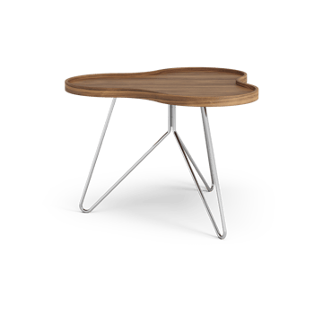Flower mono table Special Edition 62x66 cm - H45 cm-lacquered walnut-chromed steel - Swedese