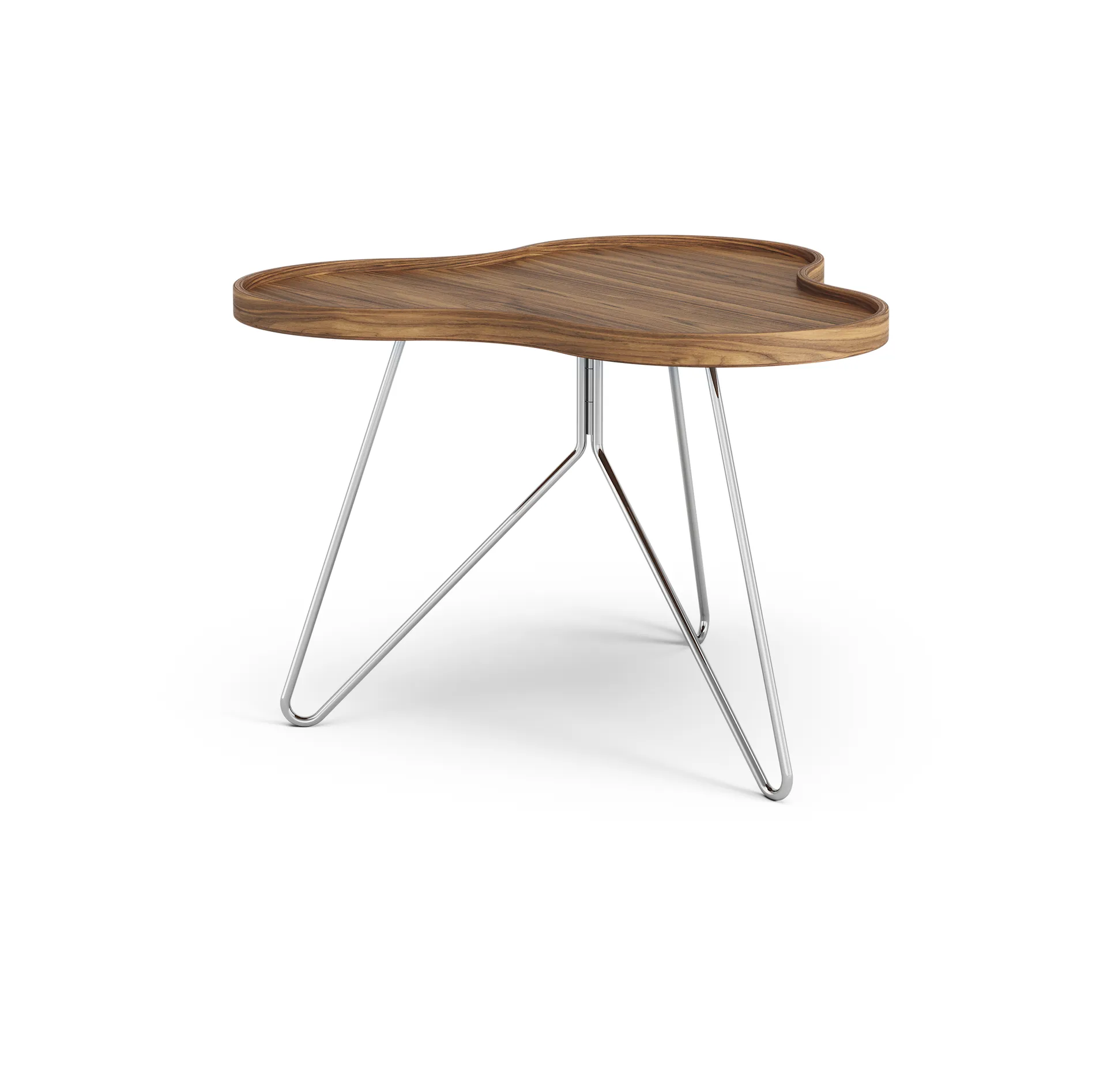 Flower mono table Special Edition 62x66 cm, H45 cm-lacquered walnut-chromed steel Swedese