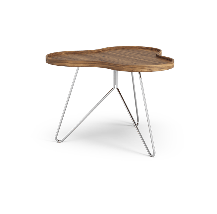 Flower mono table Special Edition 62x66 cm, H45 cm-lacquered walnut-chromed steel Swedese