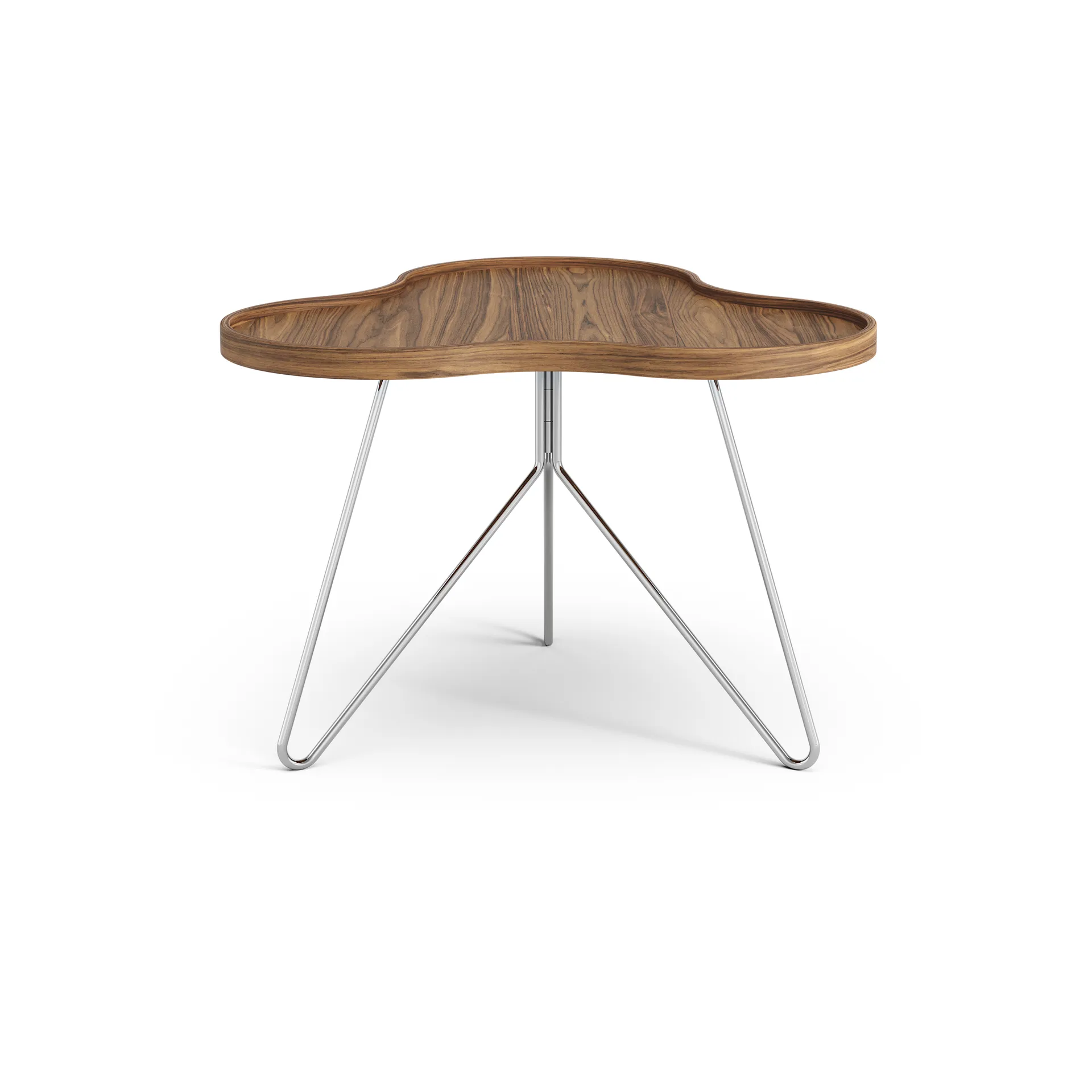 Flower mono table Special Edition 62x66 cm, H45 cm-lacquered walnut-chromed steel Swedese