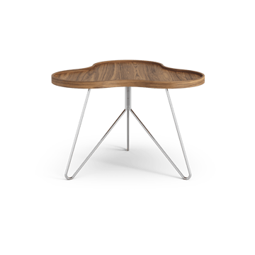Flower mono table Special Edition 62x66 cm - H45 cm-lacquered walnut-chromed steel - Swedese