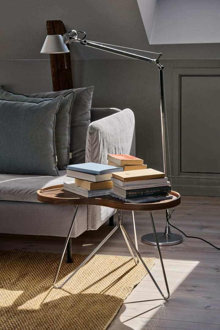 Flower mono table Special Edition 62x66 cm, H45 cm-lacquered walnut-chromed steel Swedese