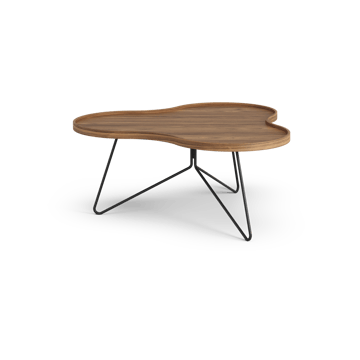 Flower mono table Special Edition 84x90 cm - H39 cm-lacquered walnut-black lacquered steel - Swedese