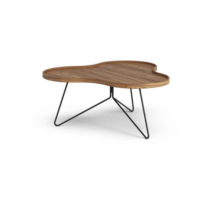 Flower mono table Special Edition 84x90 cm, H39 cm-lacquered walnut-black lacquered steel Swedese