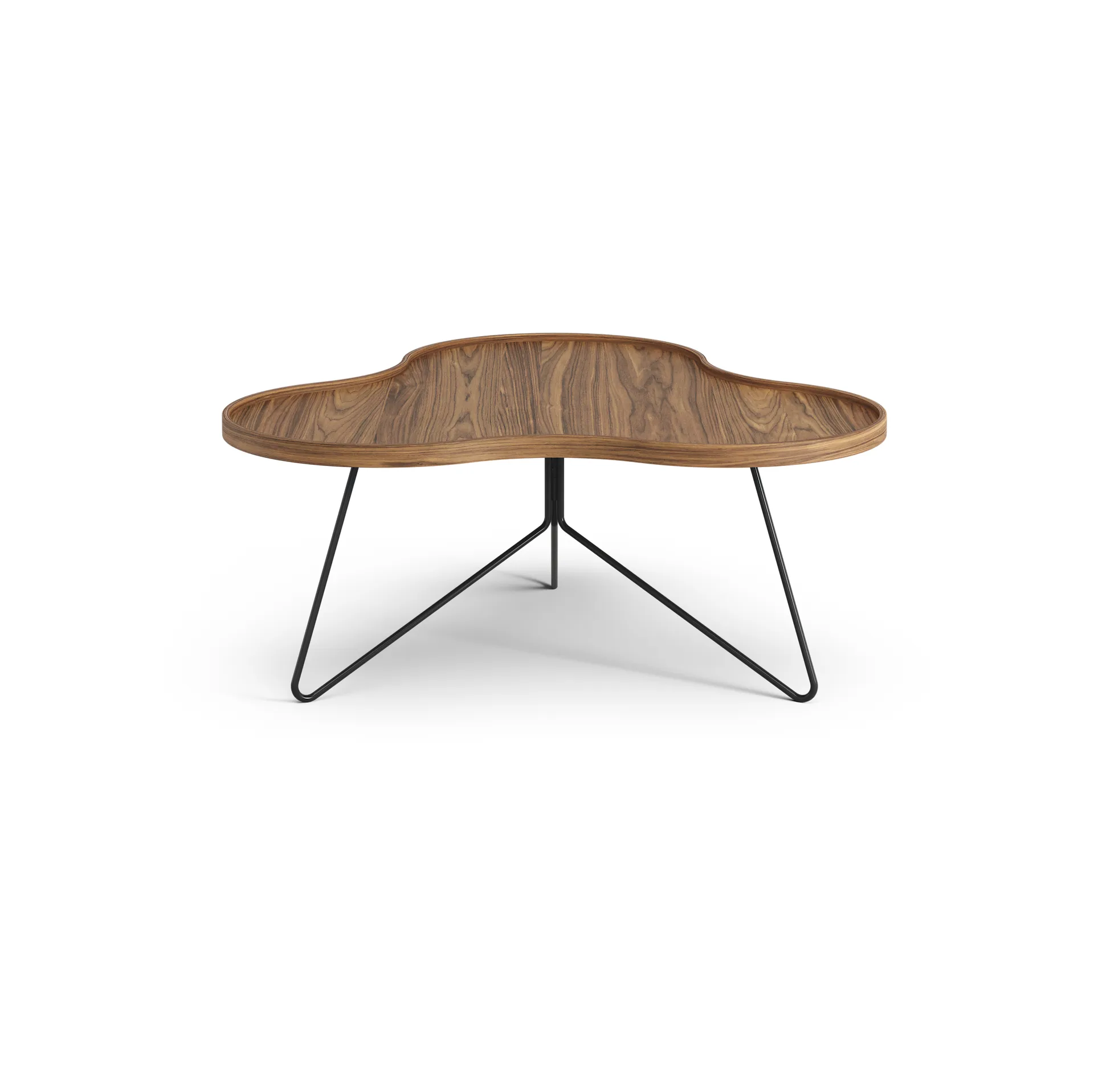 Flower mono table Special Edition 84x90 cm, H39 cm-lacquered walnut-black lacquered steel Swedese