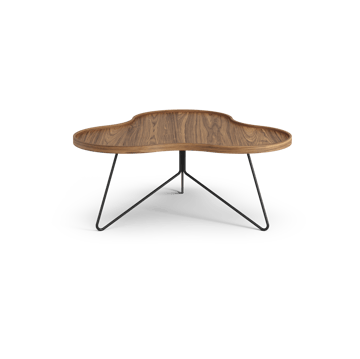 Flower mono table Special Edition 84x90 cm - H39 cm-lacquered walnut-black lacquered steel - Swedese