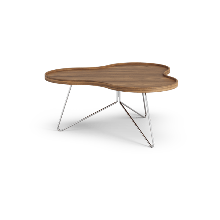 Flower mono table Special Edition 84x90 cm, H39 cm-lacquered walnut-chromed steel Swedese