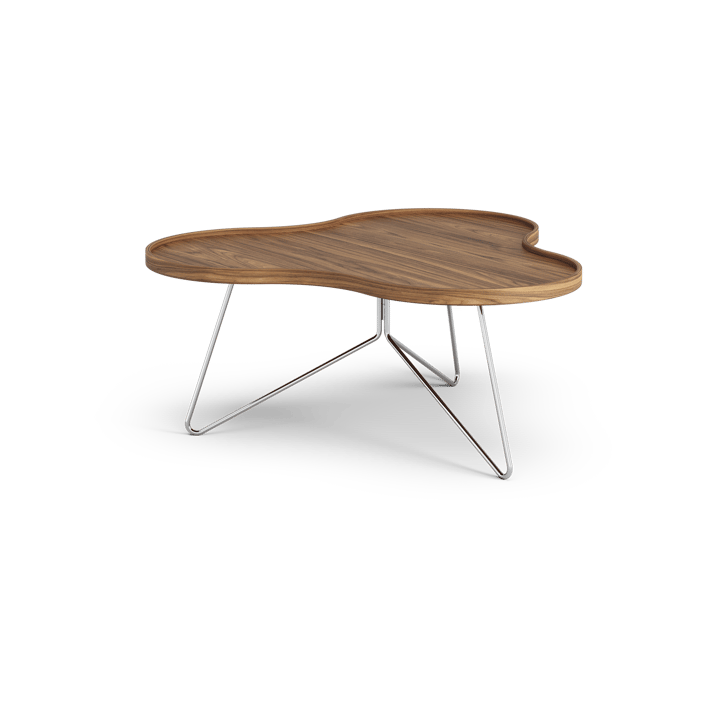Flower mono table Special Edition 84x90 cm, H39 cm-lacquered walnut-chromed steel Swedese