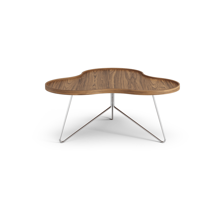 Flower mono table Special Edition 84x90 cm, H39 cm-lacquered walnut-chromed steel Swedese