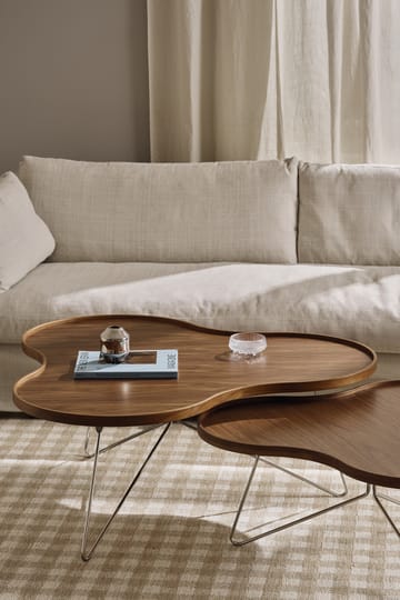 Flower mono table Special Edition 84x90 cm - H39 cm-lacquered walnut-chromed steel - Swedese
