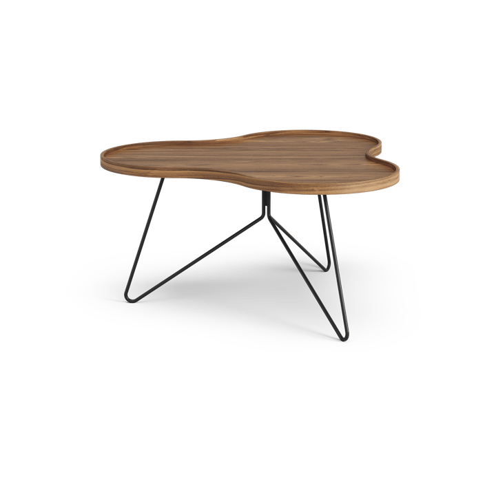 Flower mono table Special Edition 84x90 cm, H45 cm-lacquered walnut-black lacquered steel Swedese