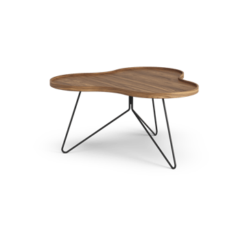 Flower mono table Special Edition 84x90 cm - H45 cm-lacquered walnut-black lacquered steel - Swedese