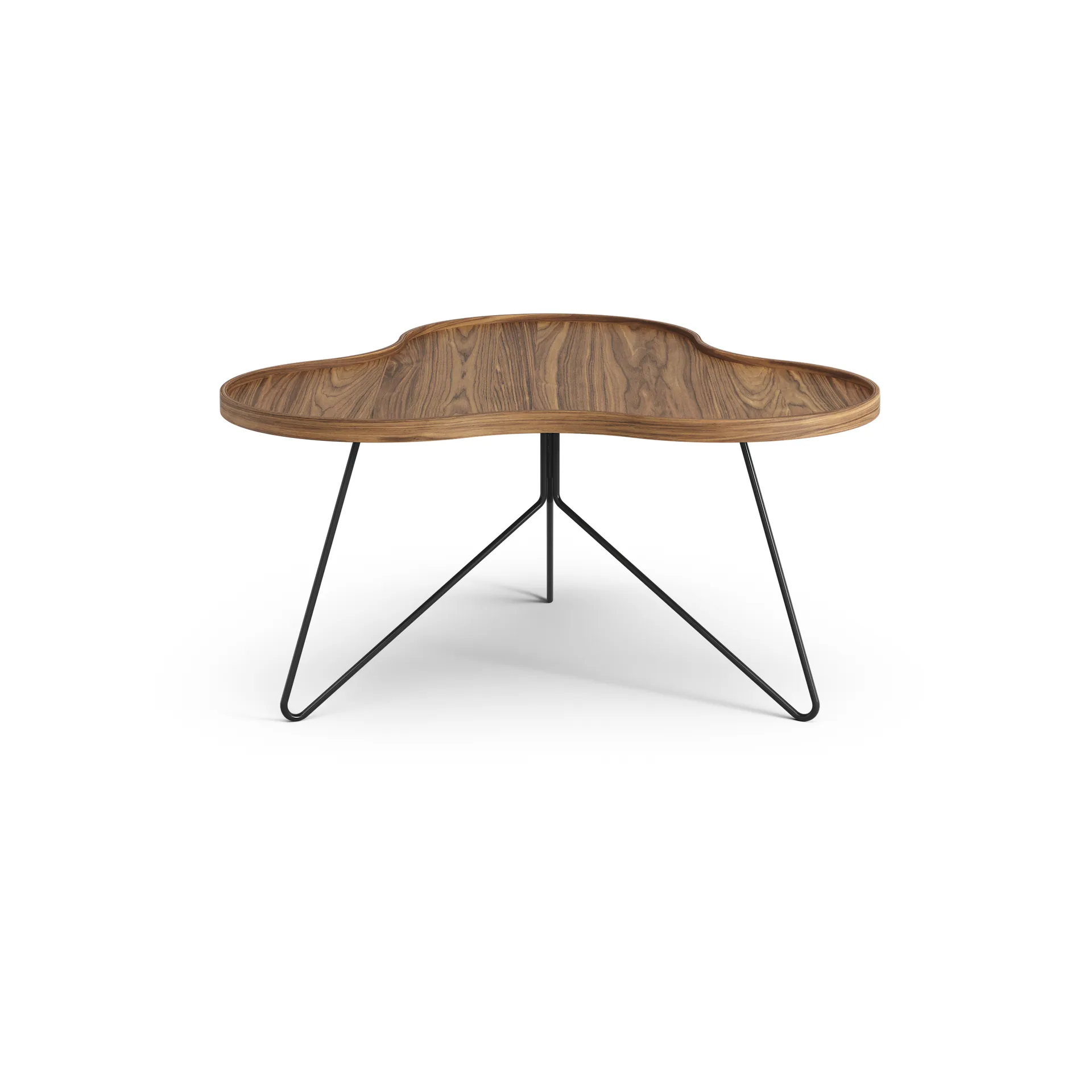 Flower mono table Special Edition 84x90 cm, H45 cm-lacquered walnut-black lacquered steel Swedese