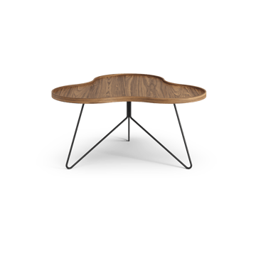 Flower mono table Special Edition 84x90 cm - H45 cm-lacquered walnut-black lacquered steel - Swedese