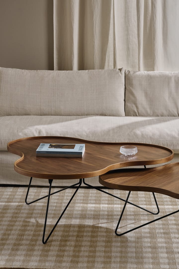 Flower mono table Special Edition 84x90 cm, H45 cm-lacquered walnut-black lacquered steel Swedese