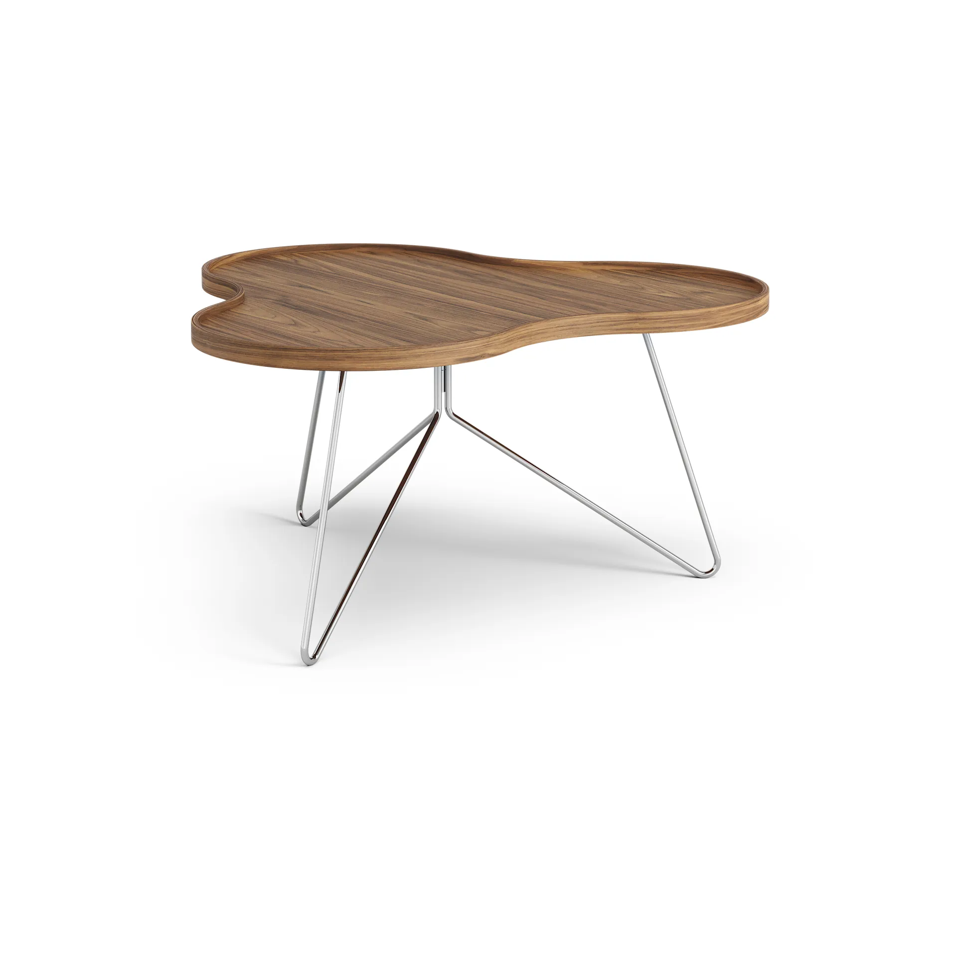 Flower mono table Special Edition 84x90 cm, H45 cm-lacquered walnut-chromed steel Swedese