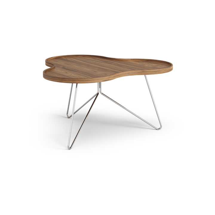 Flower mono table Special Edition 84x90 cm - H45 cm-lacquered walnut-chromed steel - Swedese