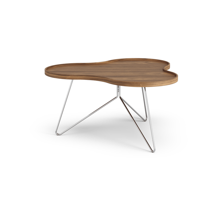 Flower mono table Special Edition 84x90 cm, H45 cm-lacquered walnut-chromed steel Swedese