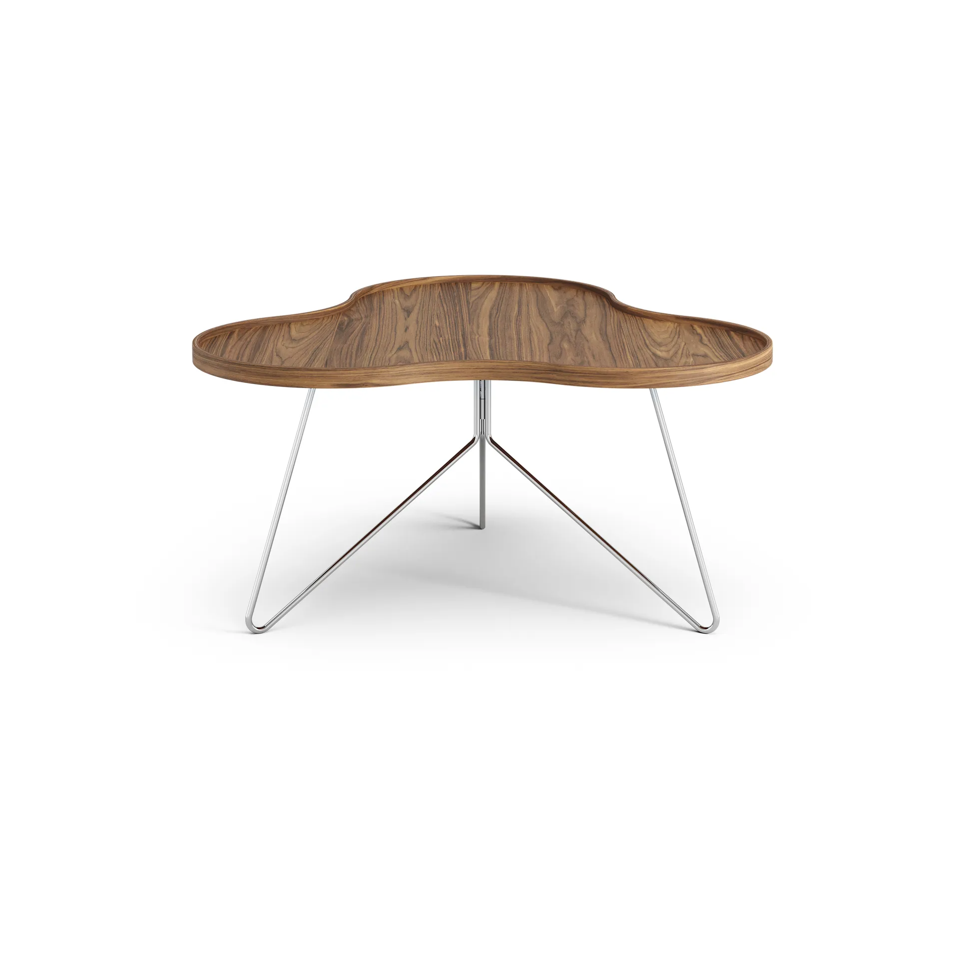 Flower mono table Special Edition 84x90 cm, H45 cm-lacquered walnut-chromed steel Swedese