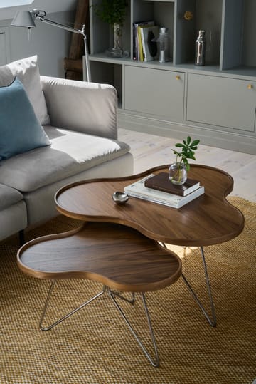 Flower mono table Special Edition 84x90 cm - H45 cm-lacquered walnut-chromed steel - Swedese
