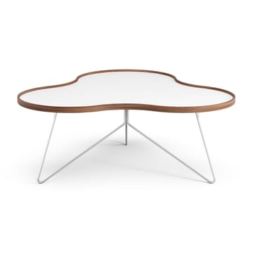 Flower table 107x114 cm - H45cm-white-walnut edge-chrome - Swedese