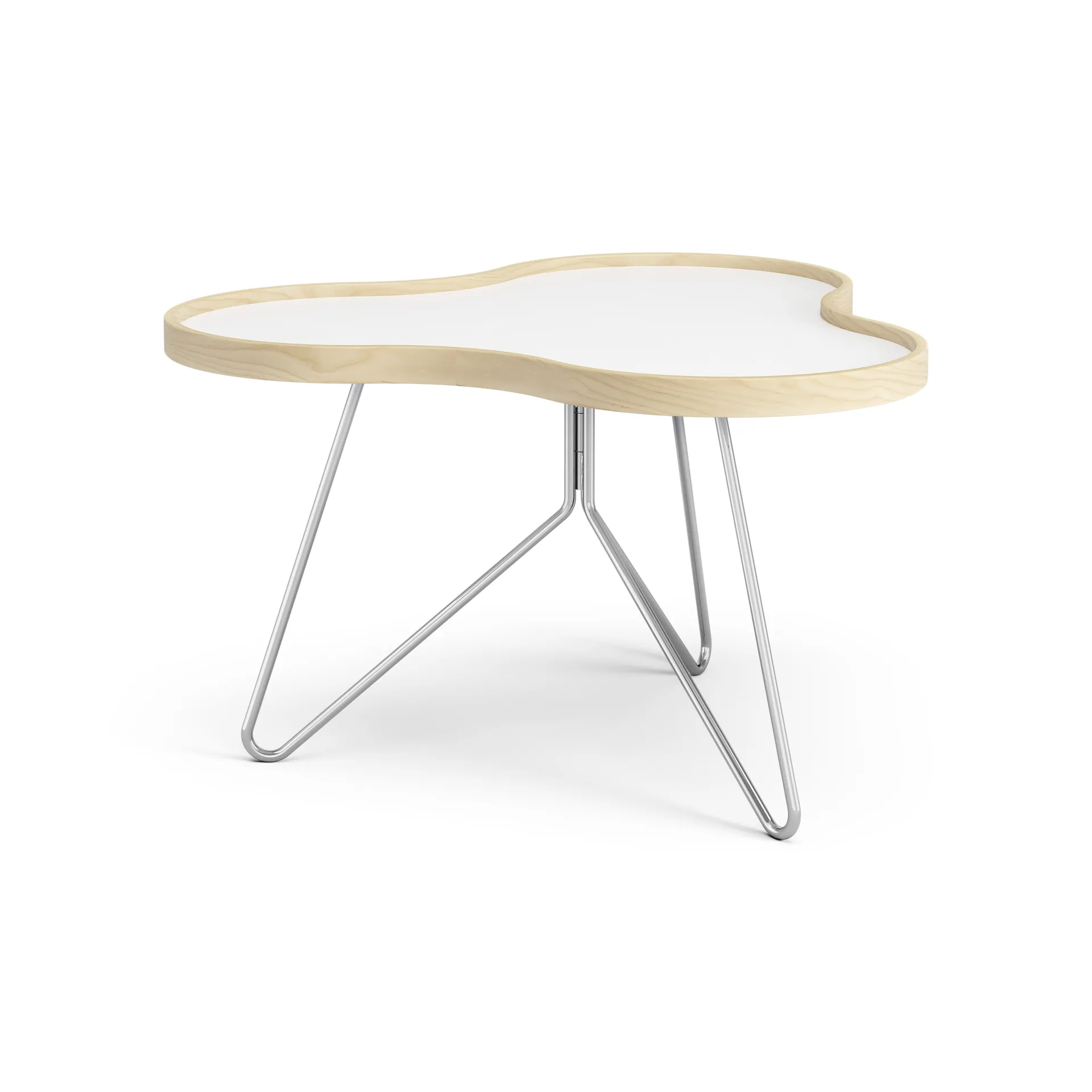 Flower table 62x66 cm, H39 cm birch laquered Swedese