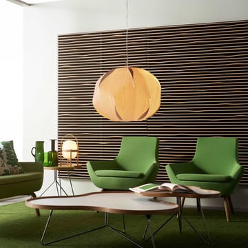 Flower table 84x90 cm - Black, 45cm, oak edge, black base - Swedese