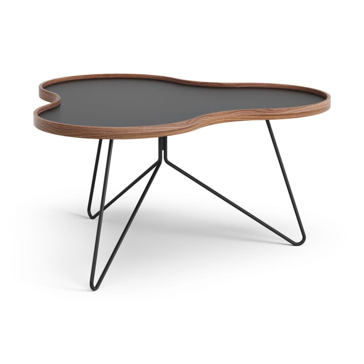 Flower table 84x90 cm - H45-black-walnut edge-black stativ - Swedese