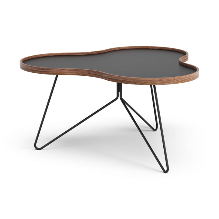 Flower table 84x90 cm - H45-black-walnut edge-black stativ - Swedese