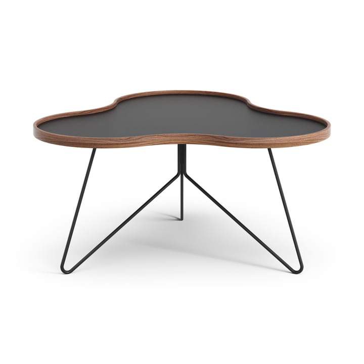 Flower table 84x90 cm - H45-black-walnut edge-black stativ - Swedese