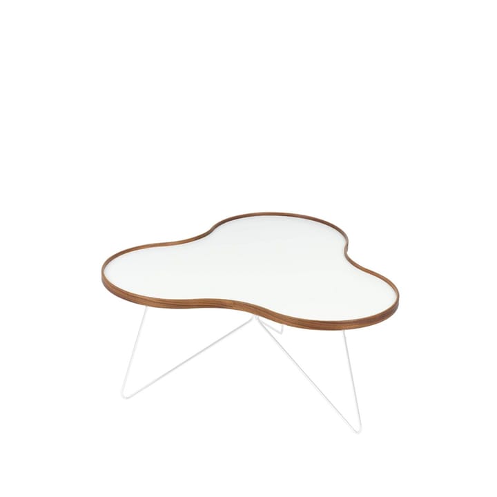 Flower table 84x90 cm - White, 45cm, walnut edge, white base - Swedese