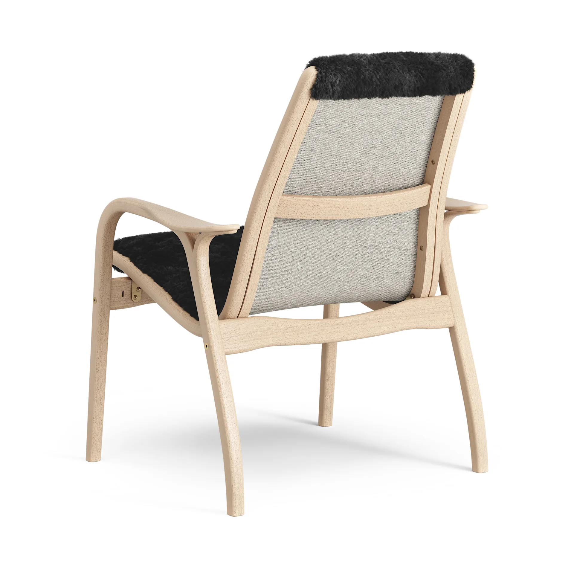 Laminett arm chair laquered beech/sheep skin, Black (black) Swedese