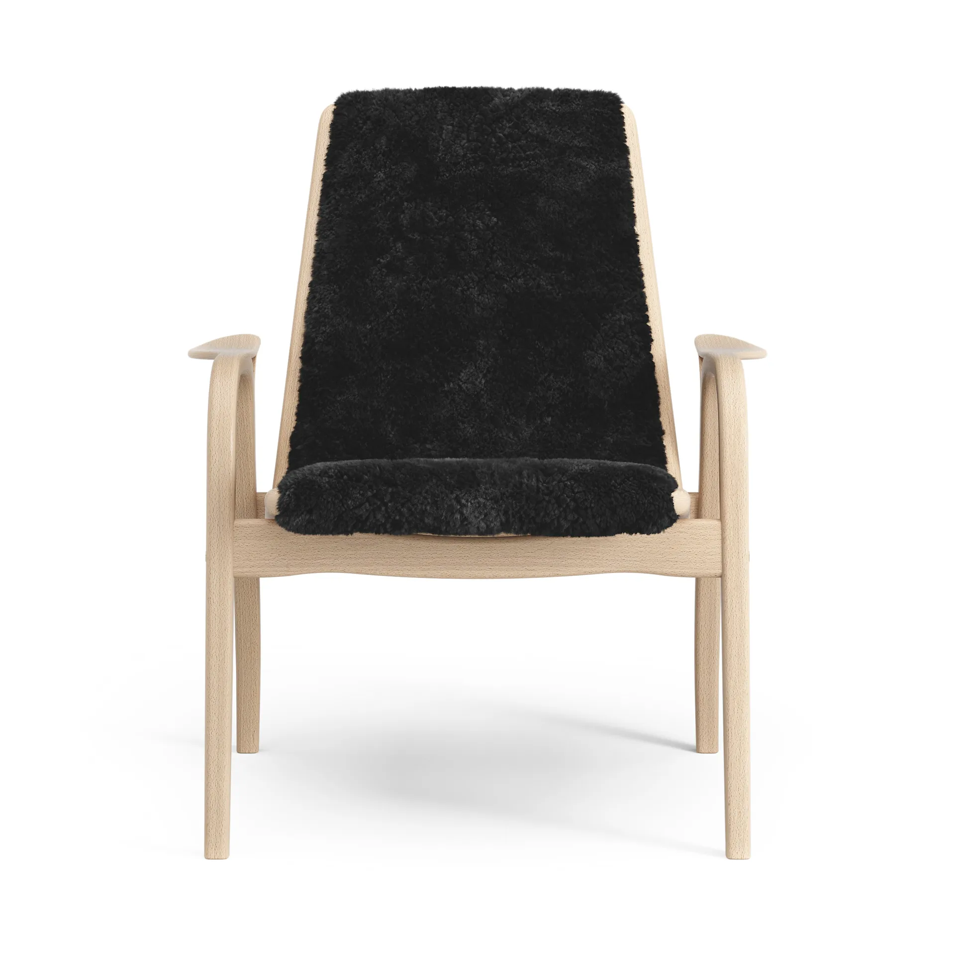 Laminett arm chair laquered beech/sheep skin, Black (black) Swedese