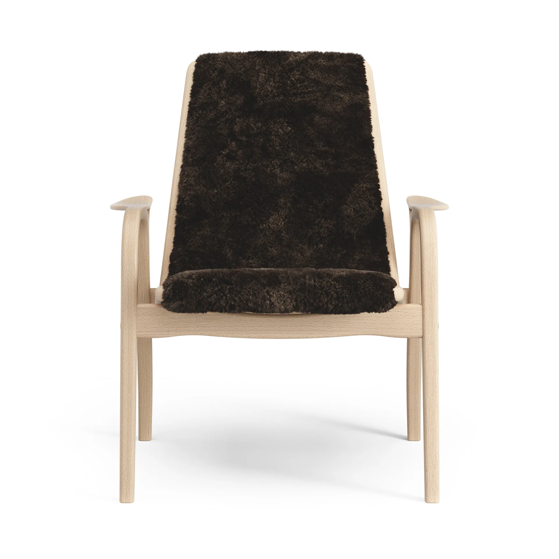 Laminett arm chair laquered beech/sheep skin, Espresso (brown) Swedese