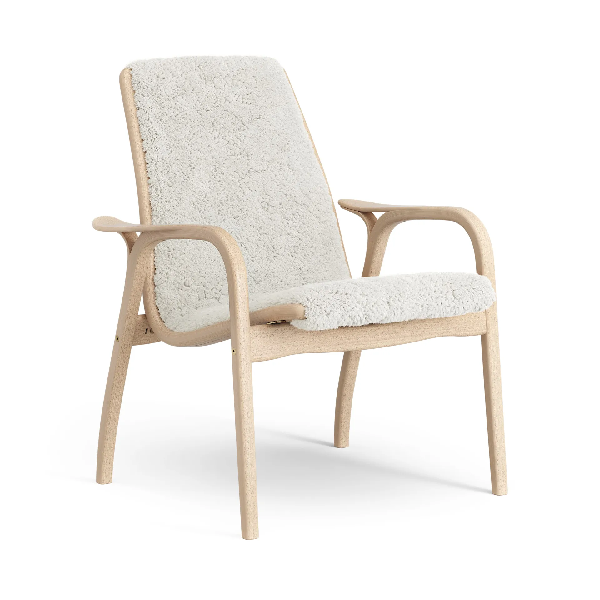 Laminett arm chair laquered beech/sheep skin, Off white (white) Swedese