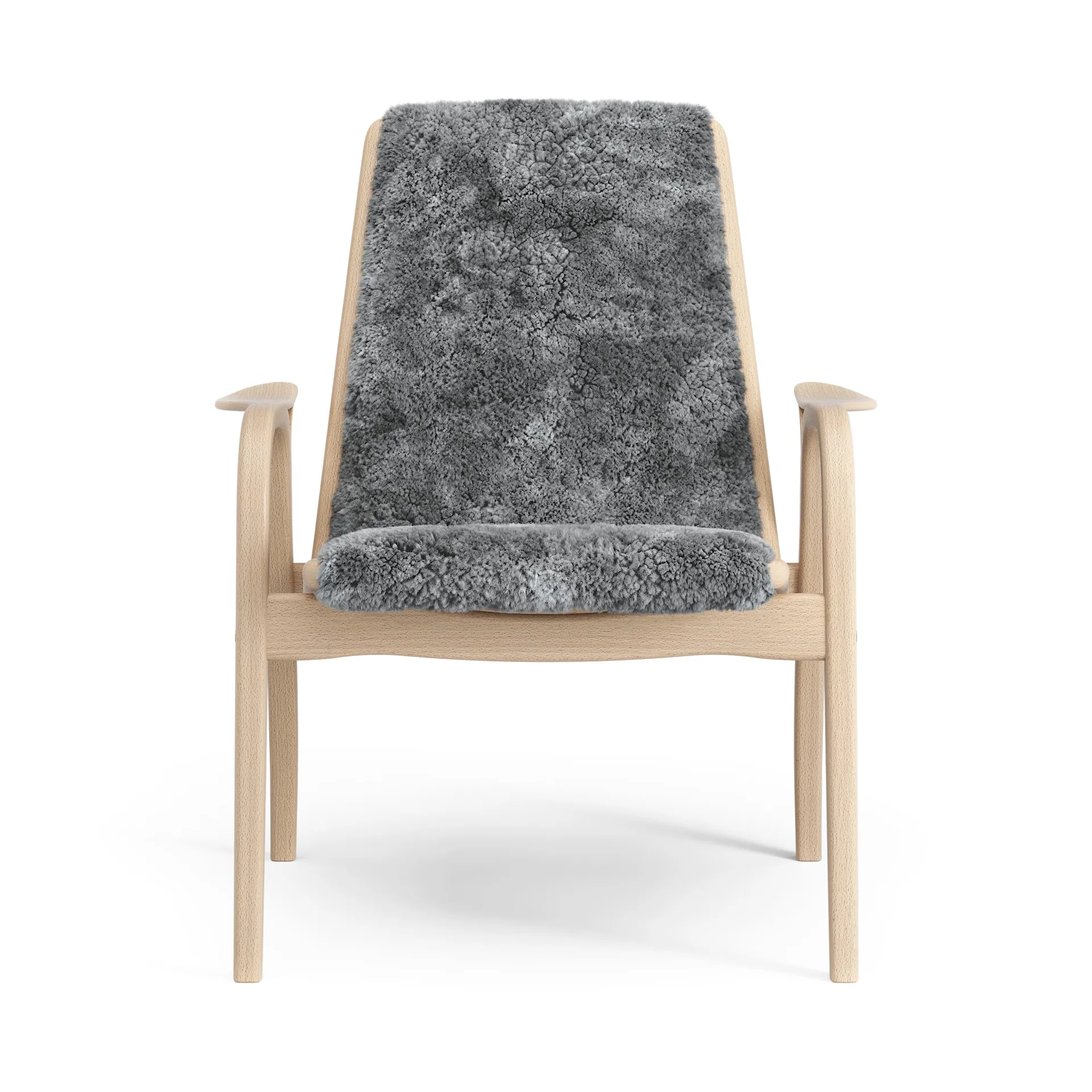 Laminett arm chair laquered beech/sheep skin, Scandinavian Grey (grey) Swedese