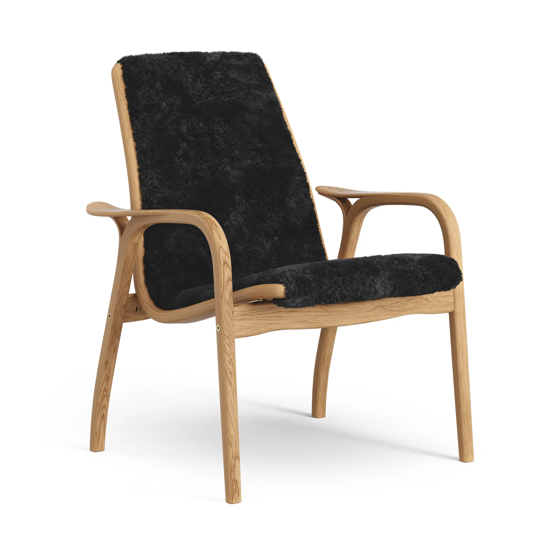 Laminett arm chair oiled oak/sheep skin, Black (black) Swedese