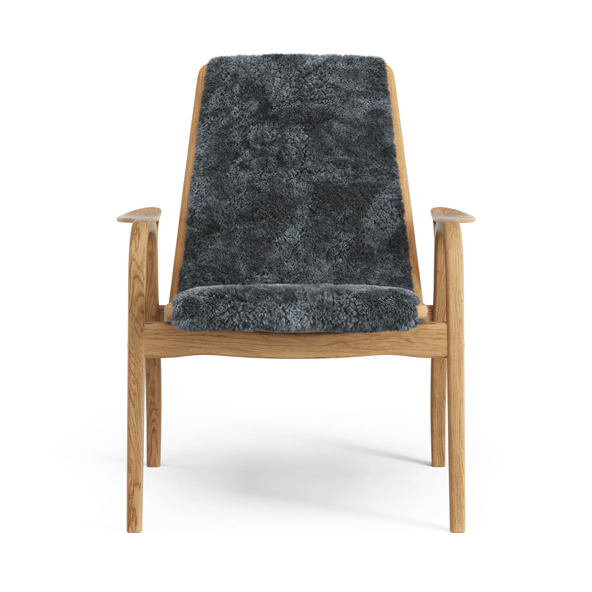 Laminett arm chair oiled oak/sheep skin, Charcoal (dark grey) Swedese
