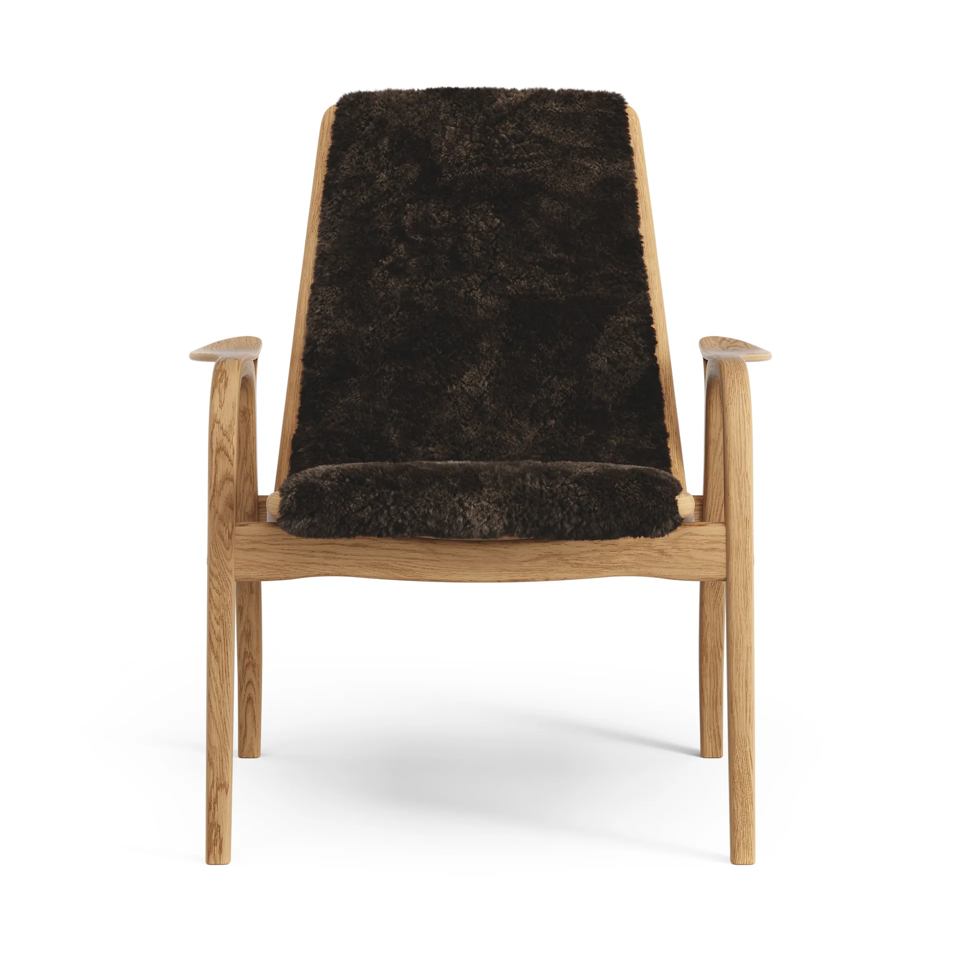 Laminett arm chair oiled oak/sheep skin, Espresso (brown) Swedese