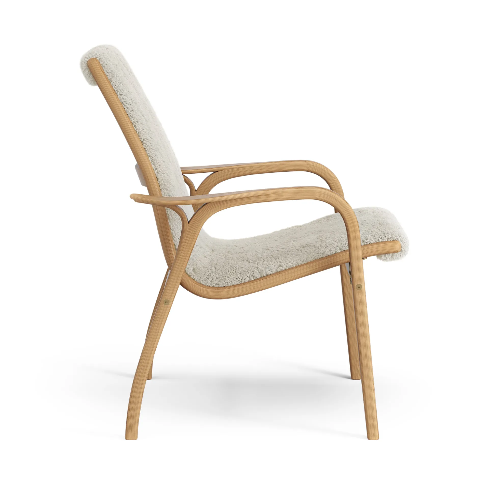 Laminett arm chair oiled oak/sheep skin, Moonlight (beige) Swedese