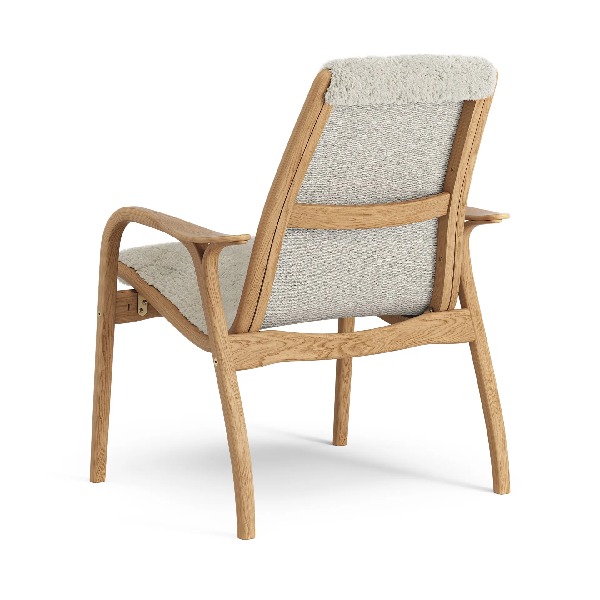 Laminett arm chair oiled oak/sheep skin, Moonlight (beige) Swedese